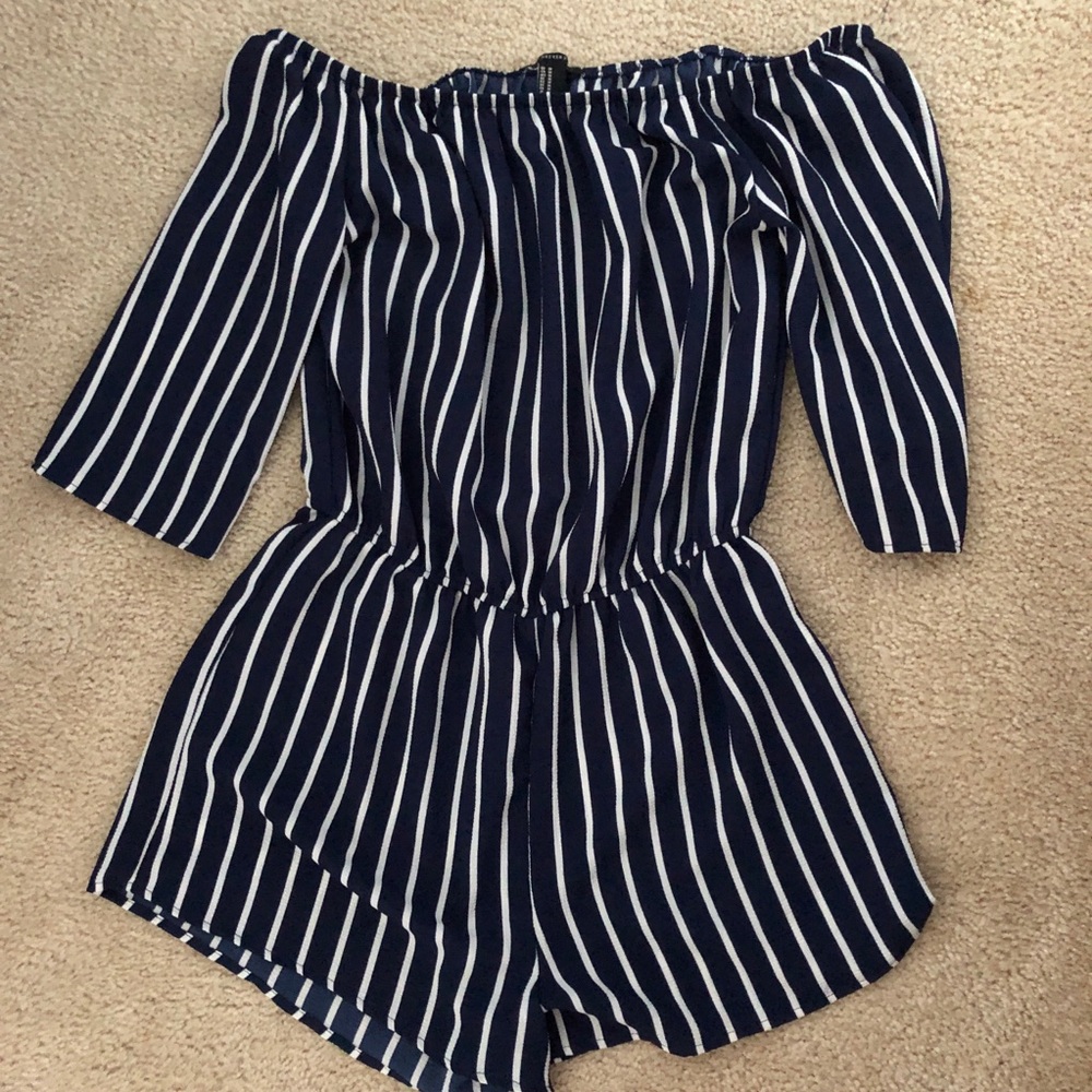 striped forever 21 romper